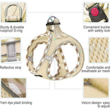 Adjustable No-Pull Dog Harness and Leash Set with Reflective Design and Padded Vest for Extra-Small to Medium Dogs