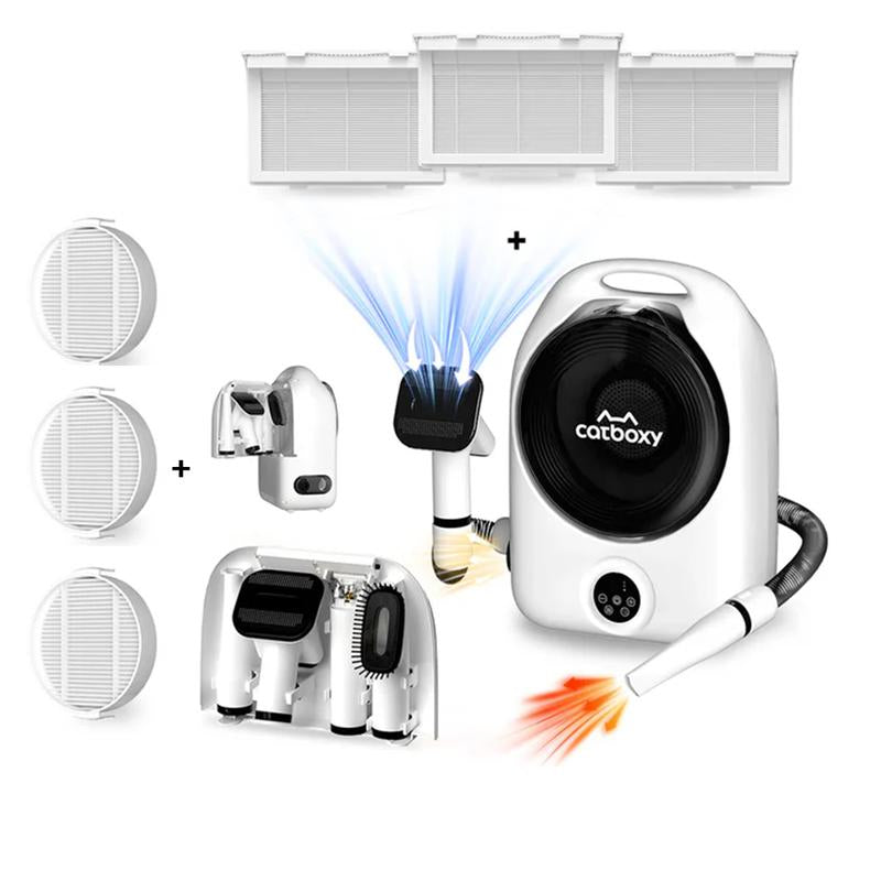 Catboxy Pet Grooming Vacuum Blow Dryer and Clippers
