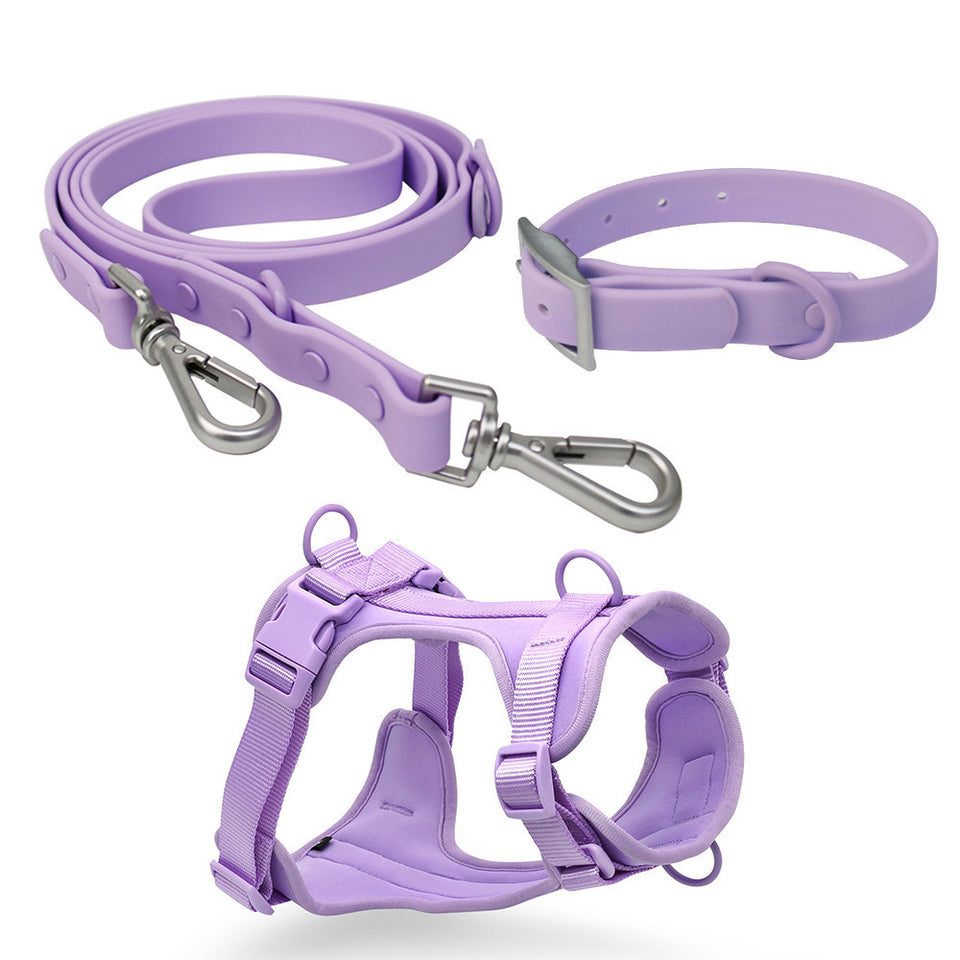 Pet Collar Anti-fouling Bite Dog Harness, Collar Combo Leash Set Waldonex
