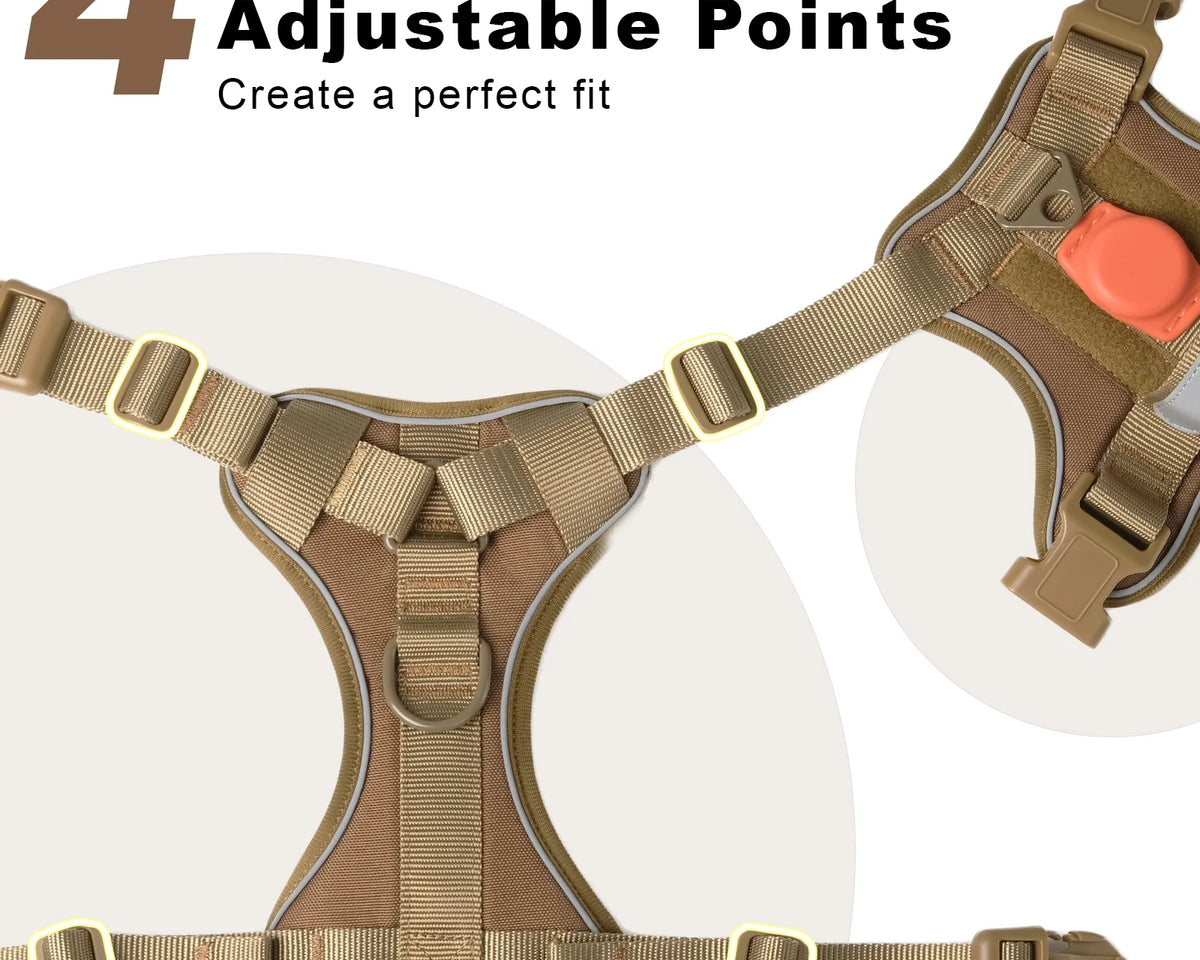 No Pull Adjustable Dog Harness for Large Breeds - Reflective Vest with Handle