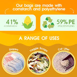 200-Count Eco-Friendly Unscented Dog Waste Bags with Tie Handles, Made from 38% Plant-Based Material, Extra-Thick and Durable