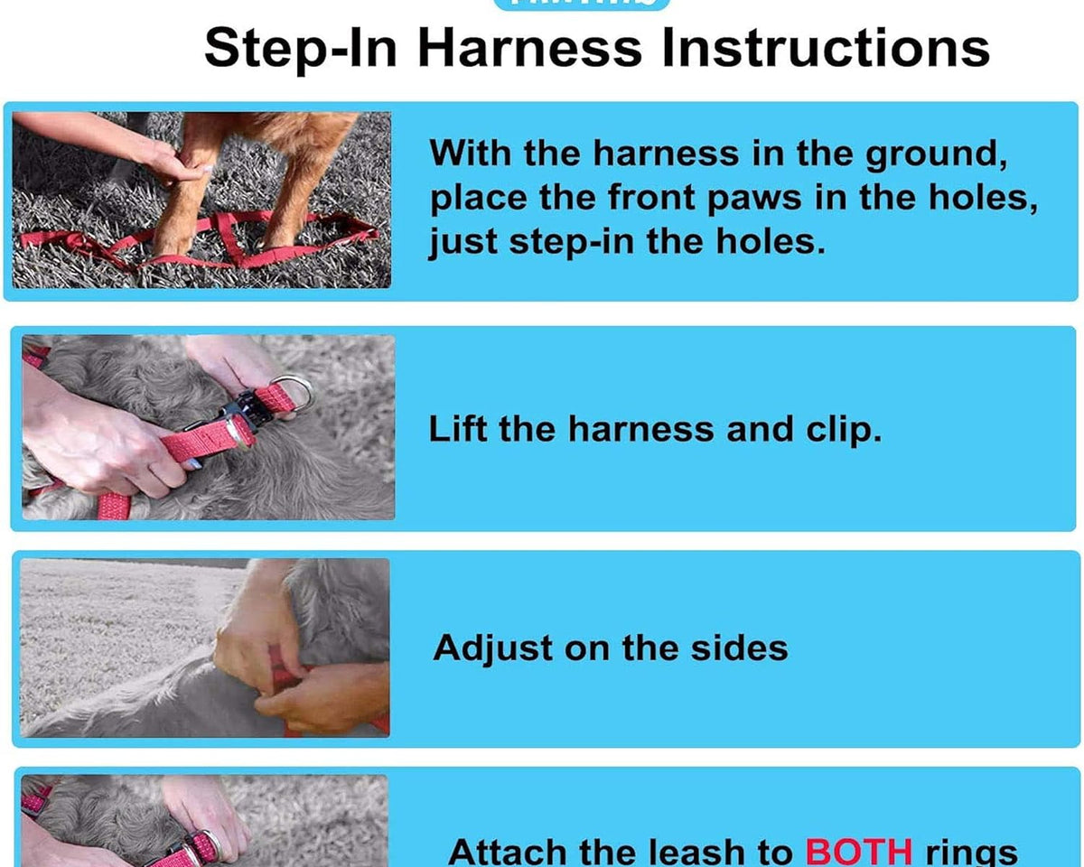 Adjustable Pink Camouflage Dog Harness - Step-In Reflective Vest for Large Dogs, Puppies & Seniors