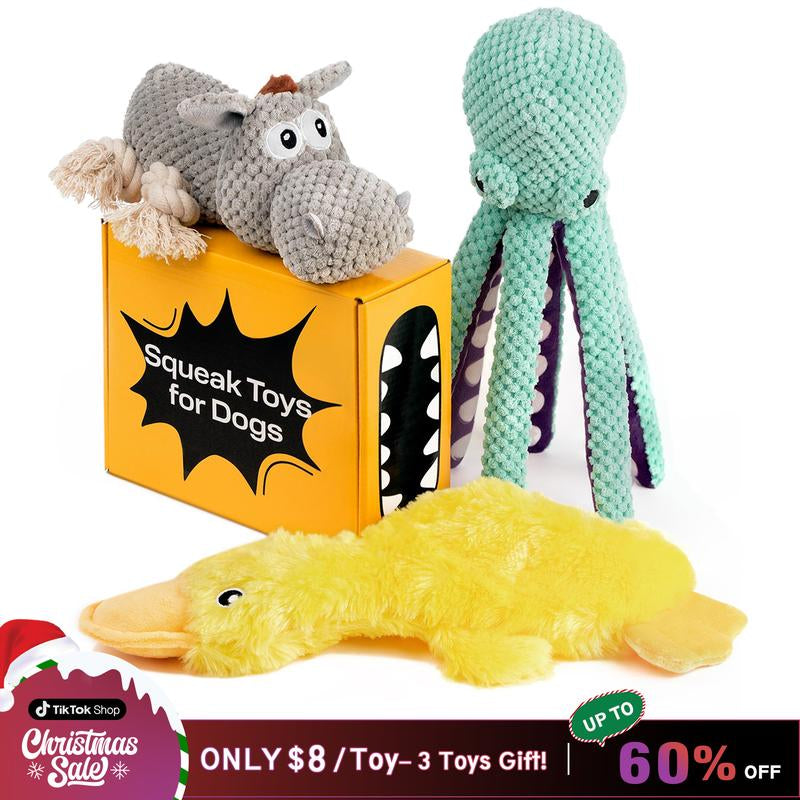 Ultimate Petspy Squeaky Dog Toy Pack - 3 Fun Chew Toys for Happy Pups!