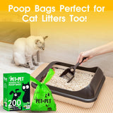 200-Count Eco-Friendly Unscented Dog Waste Bags with Tie Handles, Made from 38% Plant-Based Material, Extra-Thick and Durable