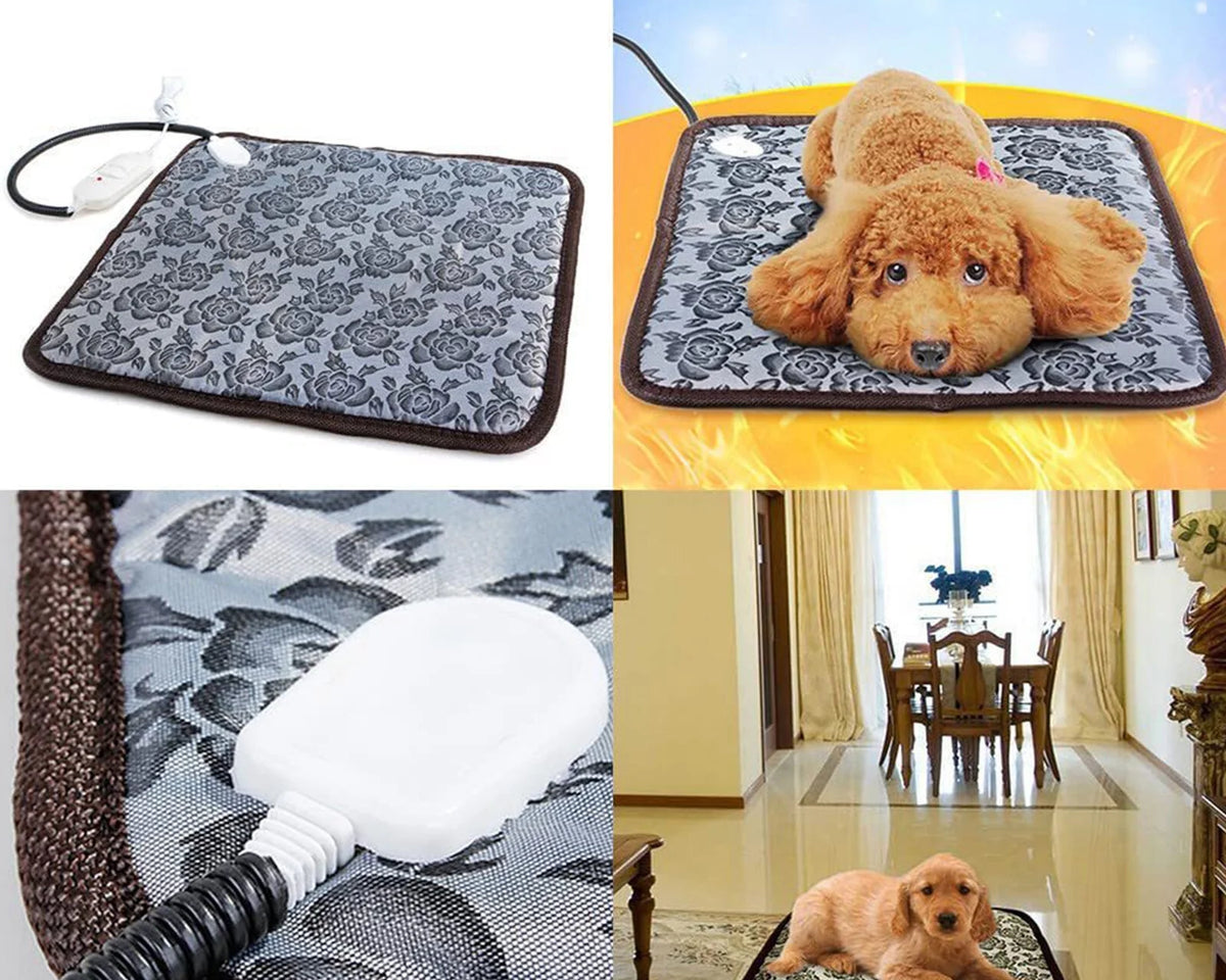 CozyPet Electric Heating Pad for Cats & Dogs - Dual Temperature Control, 17.7" Anti-Steel Cord Heated Bed Mat
