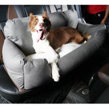 Ultimate Travel Bolster Car Seat Bed for Dogs & Cats - Safe & Comfortable Pet Carrier with Backseat Cover