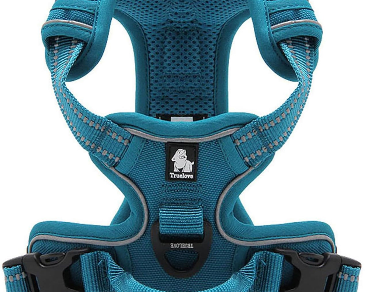 Truelove Adjustable No-Pull Dog Harness with Reflective Vest, Blue, Size XS - Enhanced Comfort and Visibility (Model TLH5651)