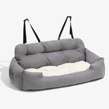 Ultimate Travel Bolster Car Seat Bed for Dogs & Cats - Safe & Comfortable Pet Carrier with Backseat Cover