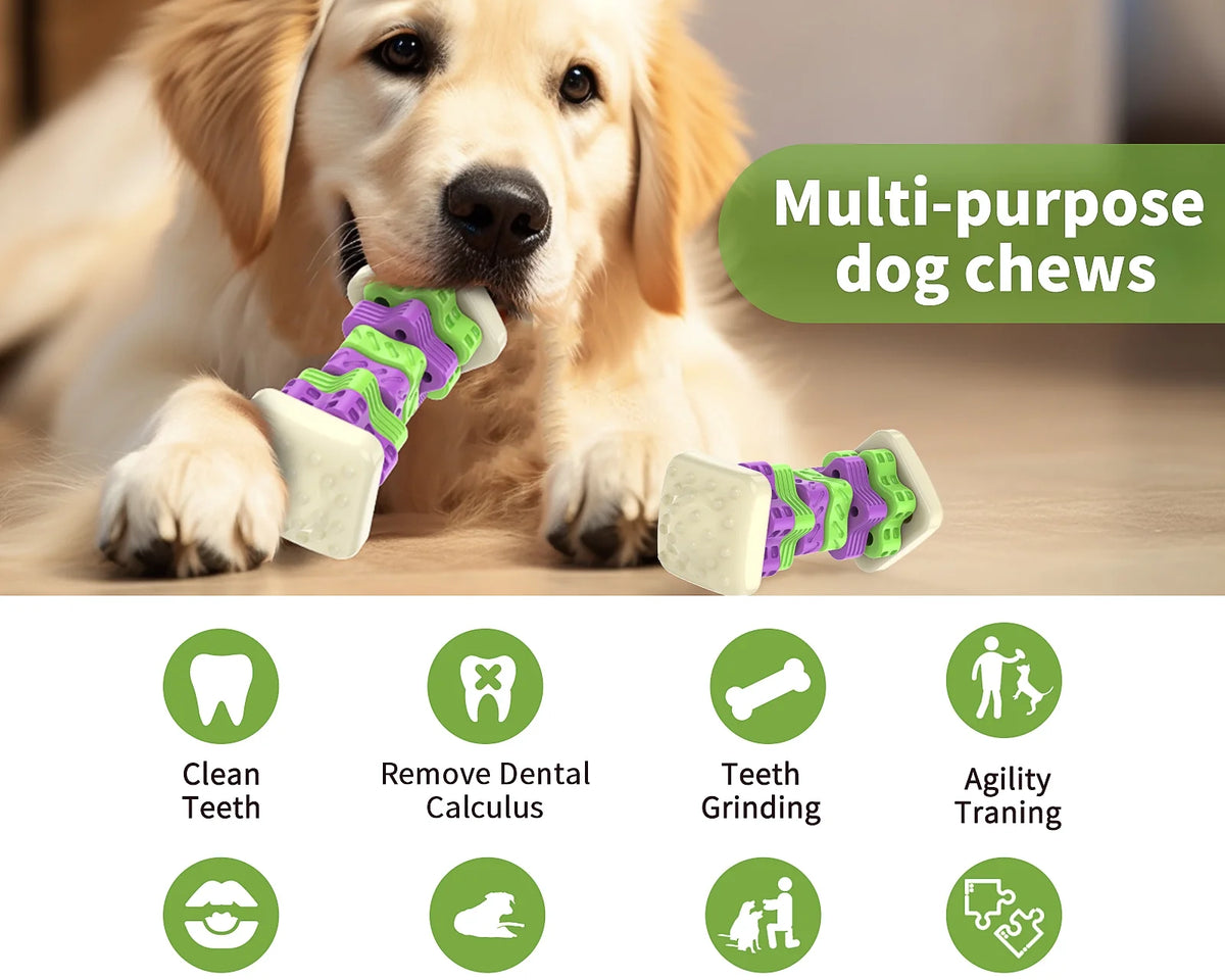 Interactive Dog Chew Toy – Vibrantly Colored Enrichment Toy for Aggressive Chewers