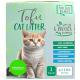 Natural Paw Tofu Cat Litter Pellets - Flushable, Lightweight, Dust-Free, Clumping, Odor Absorbent Refill Bag (Unscented, 4.5 lbs)