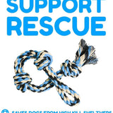 Durable Blue Twisted Rope Dog Toy with 3 Knots - Perfect for Interactive Play!