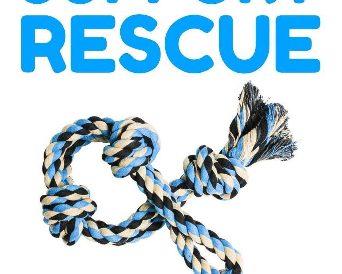 Durable Blue Twisted Rope Dog Toy with 3 Knots - Perfect for Interactive Play!