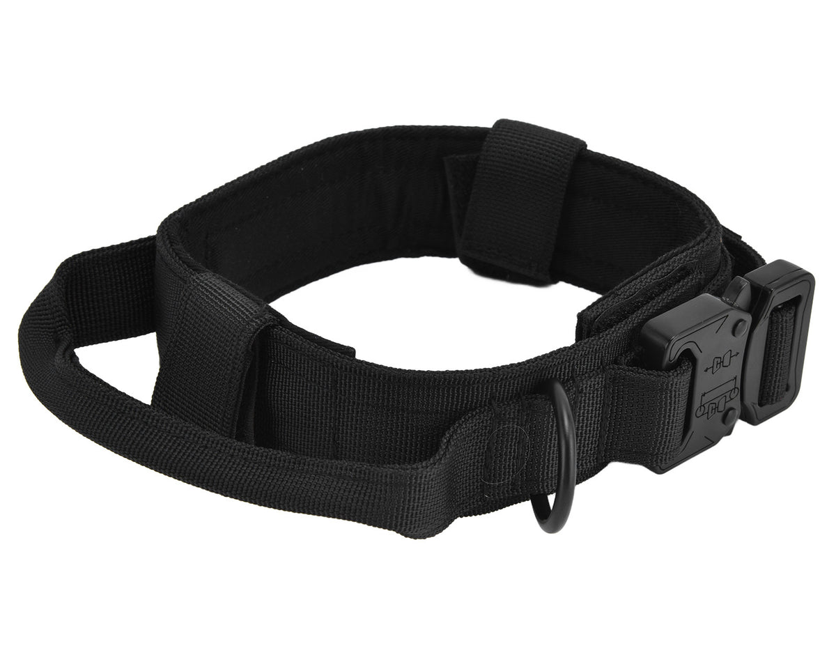 Traction Dog Collar with Buckle Nylon Iron Training Hunting Collar Pet Accessory for OutdoorBlack L