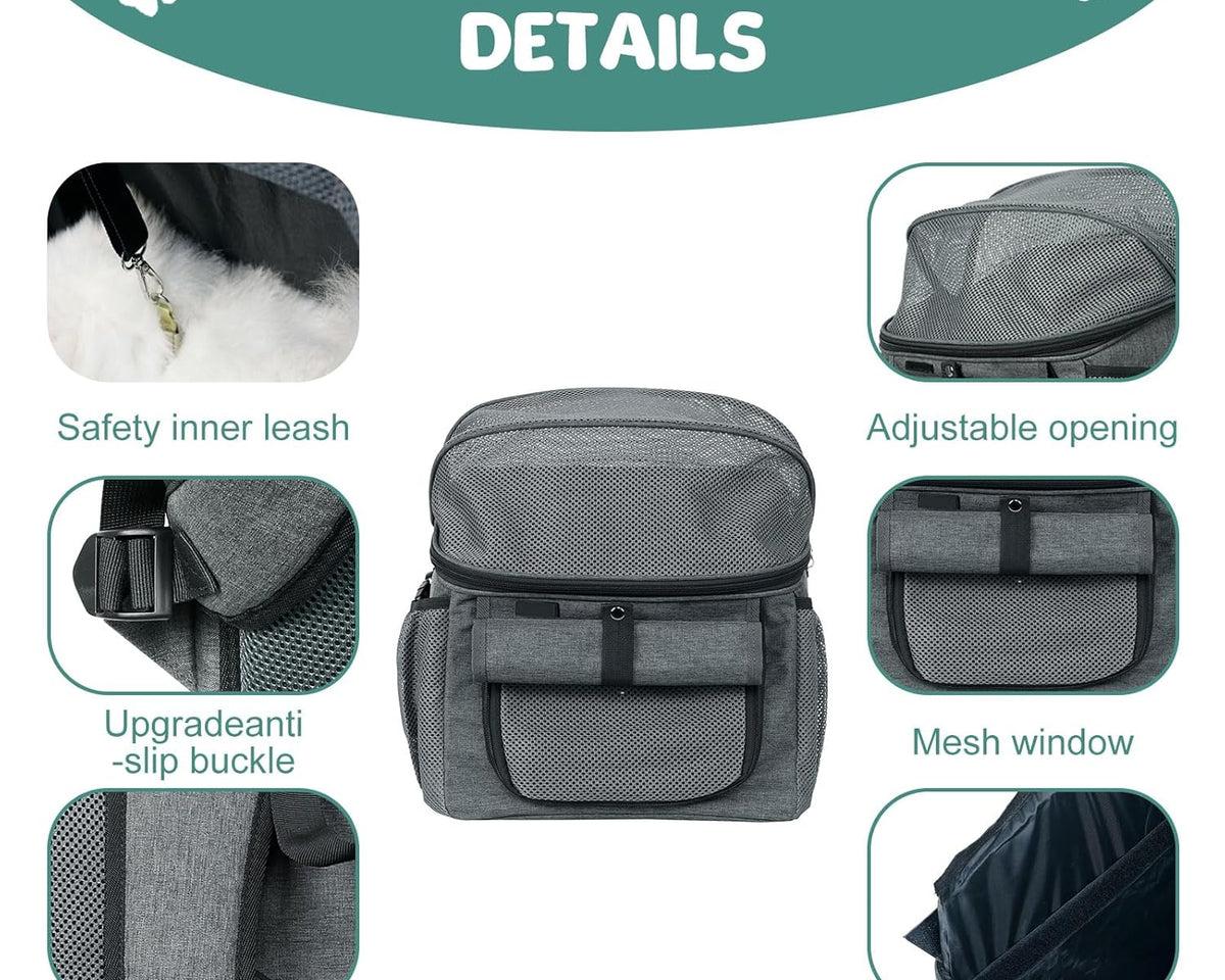 Ultimate Expandable Soft-Sided Dog Carrier with Storage Pockets & Adjustable Strap - Perfect for Small Dogs & Cats - Stylish Grey Design