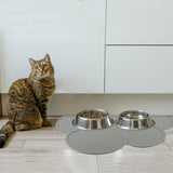 Premium Non-Slip Waterproof Silicone Pet Feeding Mat for Dogs and Cats (Dark Gray)