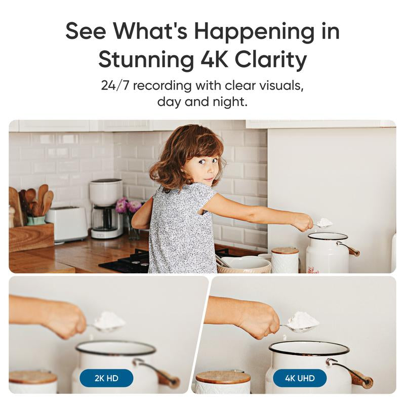 Eufy Indoor Cam E30 - 4K UHD Security Camera with 360° Pan-Tilt, Color Night Vision, AI Detection, and HomeKit Compatibility