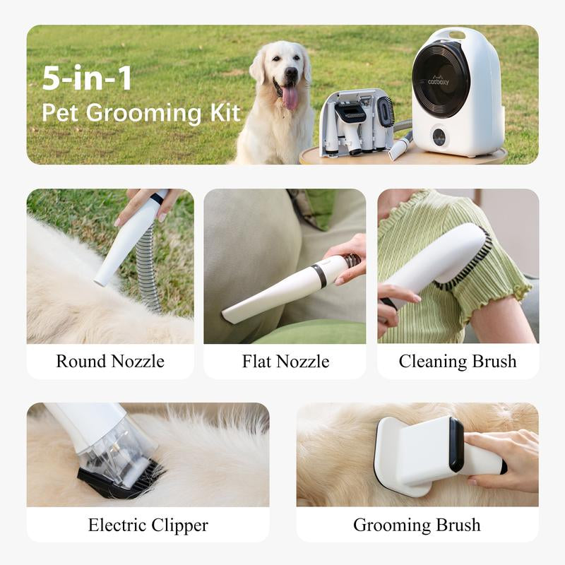 Catboxy Pet Grooming Vacuum Blow Dryer and Clippers