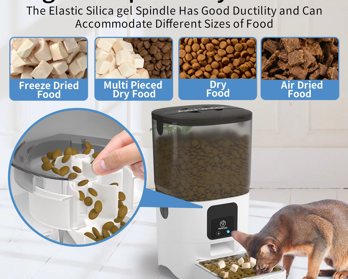 Smart Automatic Cat Feeder with Wi-Fi Connectivity and App Control for Remote Feeding, Easily Detachable for Cleaning