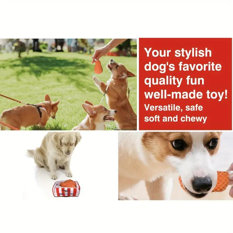 Interactive Fried Chicken Plush Toy for Dogs - Squeaky Treat Puzzle Game for Medium to Large Breeds, Perfect Valentine's Day Gift!