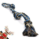 Durable Blue Twisted Rope Dog Toy with 3 Knots - Perfect for Interactive Play!