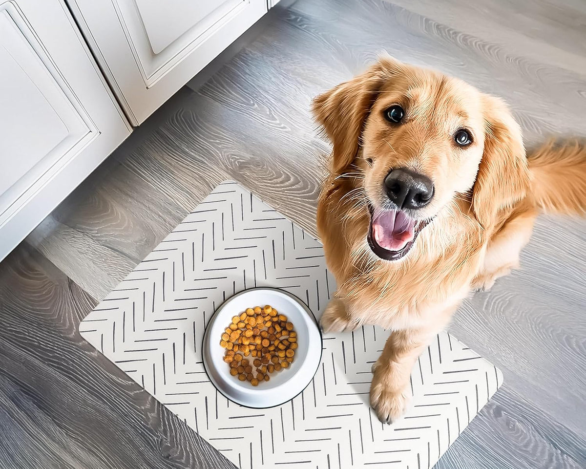 Premium Waterproof Pet Feeding Mat for Dogs and Cats - Non-Slip Large Food and Water Mat for Easy Floor Protection and Cleaning