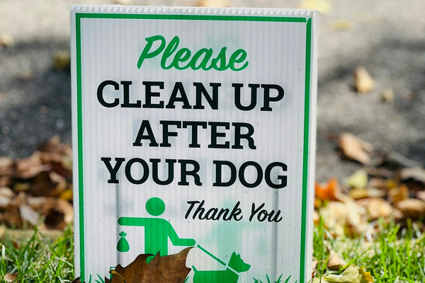 a sign on the ground