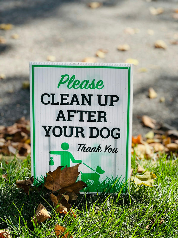 a sign on the ground