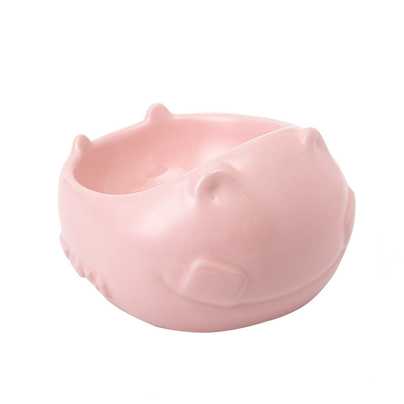 Cat Pet Bowl Ceramic Bowl Food Bowl Anti-tipping Animal Series Pet Ceramic Bowl