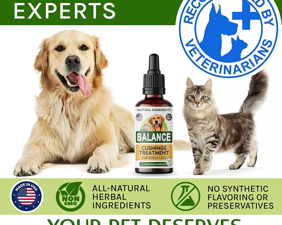 Adrenal Balance for Dogs and Cats - Natural Cushings Treatment with Ashwagandha, Licorice Root & Rhodiola Rosea - 2Oz Harmony Herbal Drops for Optimal Pet Health