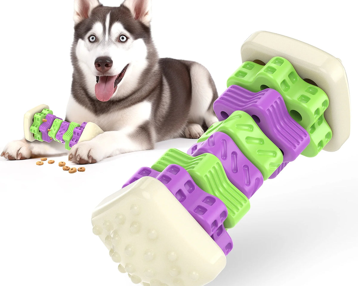 Interactive Dog Chew Toy – Vibrantly Colored Enrichment Toy for Aggressive Chewers
