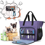 Stylish Purple Professional Pet Grooming Tote - Ultimate Organizer for Shears, Deshedding Tools, Towels, Shampoo & More!