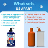 Premium Wild Alaskan Salmon Oil for Dogs - 8 FL OZ Omega 3 Fish Oil with Natural EPA