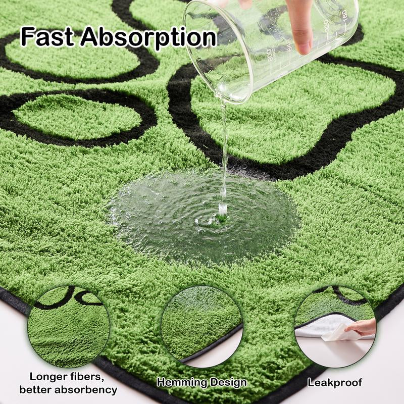 Qeils Reusable Washable Dog Pee Pads - 2 Pack Super Absorbent Potty Training Solution for Floors, Couches, Beds, and Crates - 36" x 41" with Soft Green Long Wool