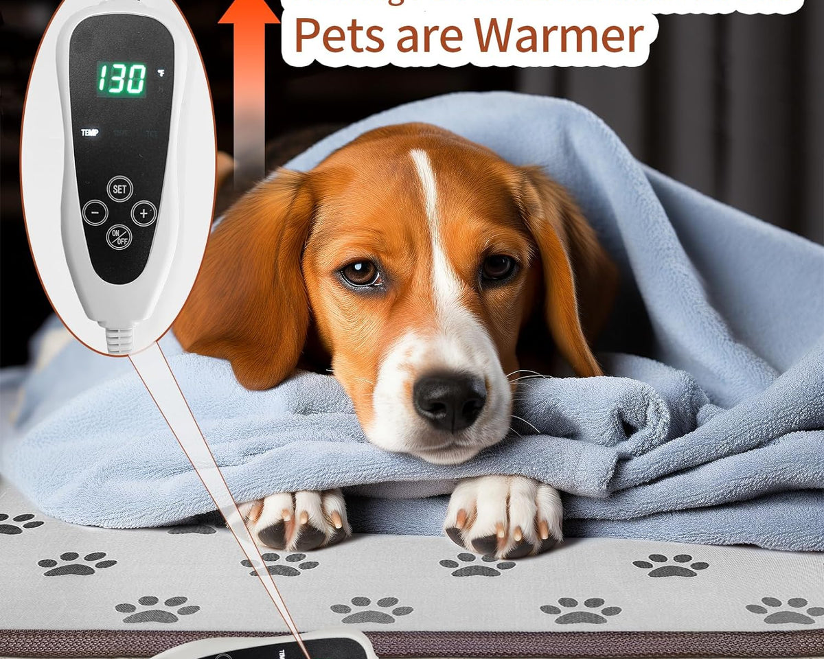 Extra-Large Waterproof Dog Heating Pad - 34"x21" with Smart Thermostat for Ultimate Comfort