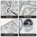 Cozy Footprint Pattern Pet Blanket Set - 3 Soft & Warm Blankets for Dogs & Cats, Perfect Grooming Accessory & Fun Gift!