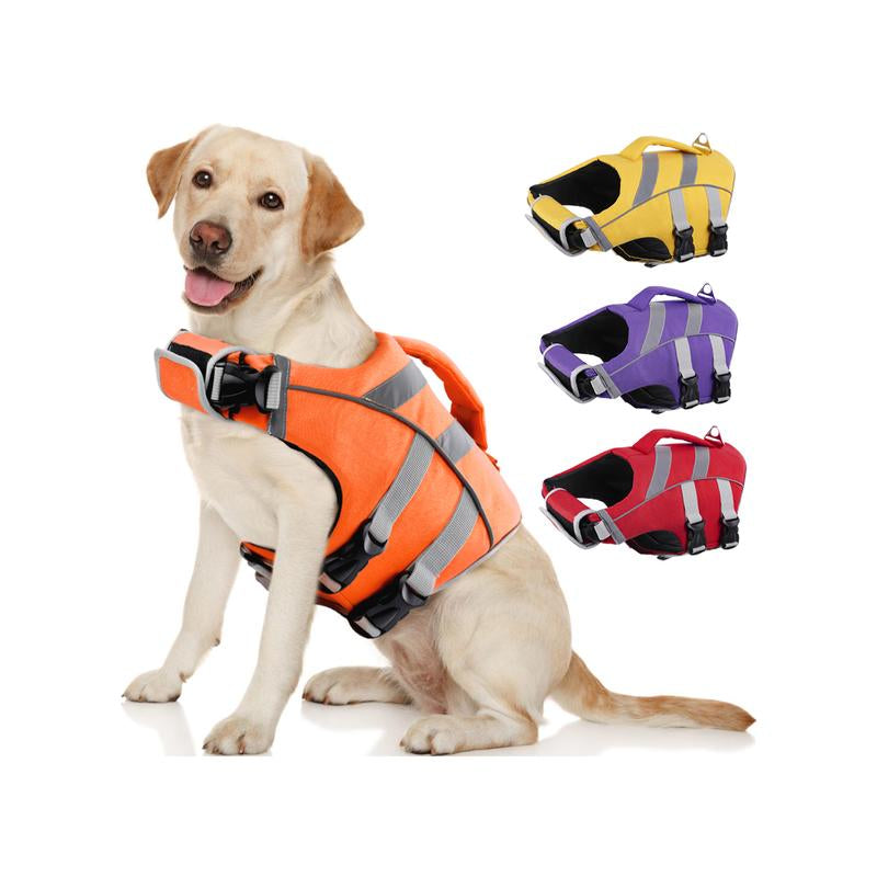 Kuoser High-Visibility Dog Life Jacket - Adjustable, Lightweight, and Reflective for Ultimate Safety and Floatation