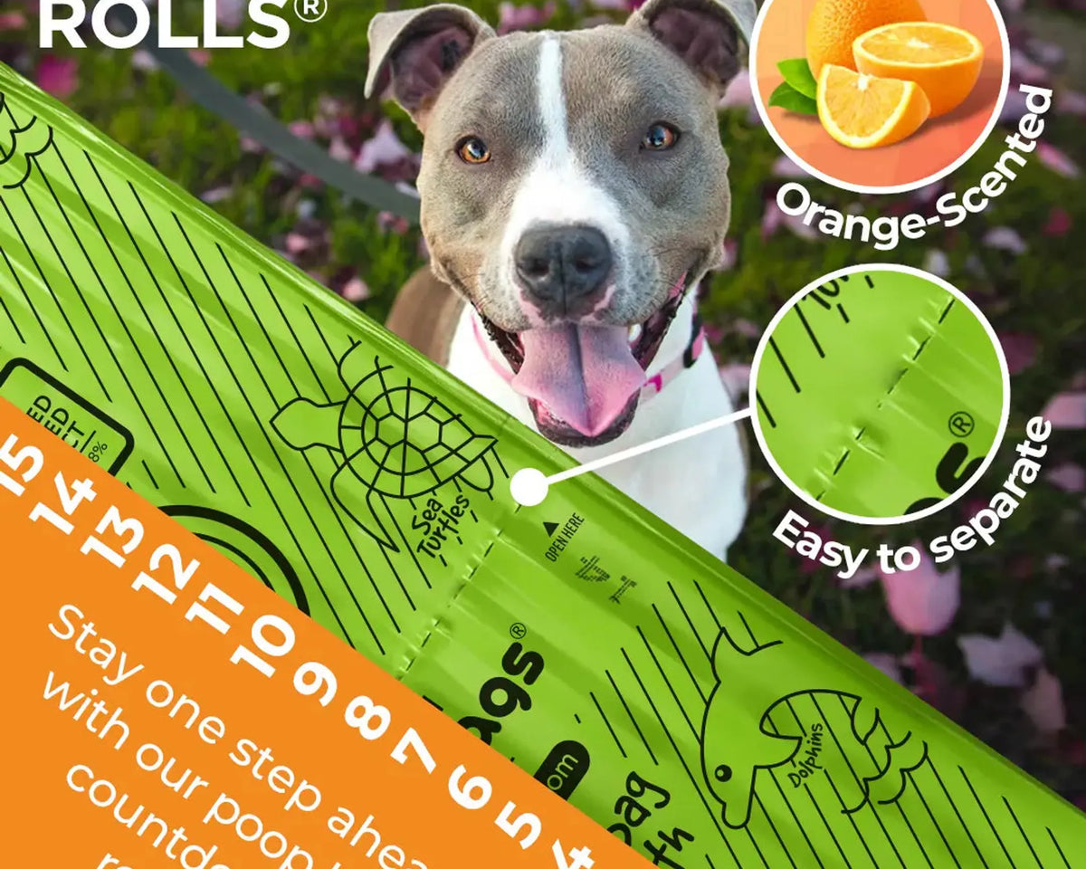 The Original Poop Bags Orange Scented USDA Biobased Rolls