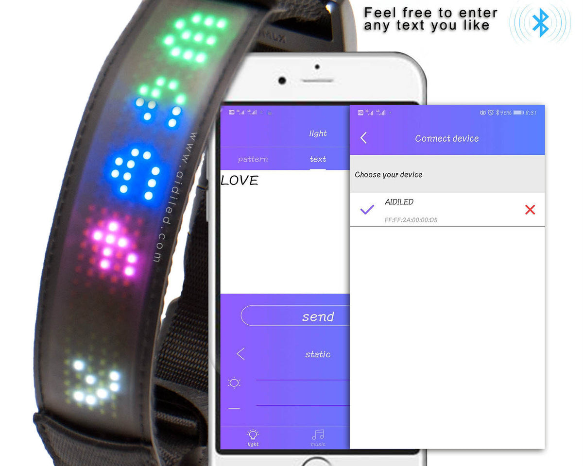 LED Bluetooth USB Charging Pet Collar