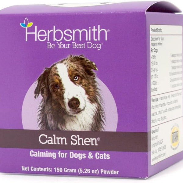 Calm Shen - Natural Herbal Calming Powder for Dogs and Cats - 150G Anxiety Relief Supplement
