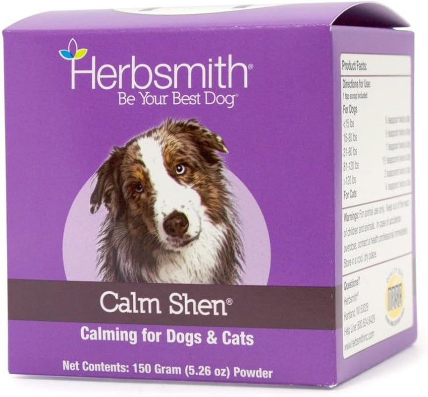 Calm Shen - Natural Herbal Calming Powder for Dogs and Cats - 150G Anxiety Relief Supplement