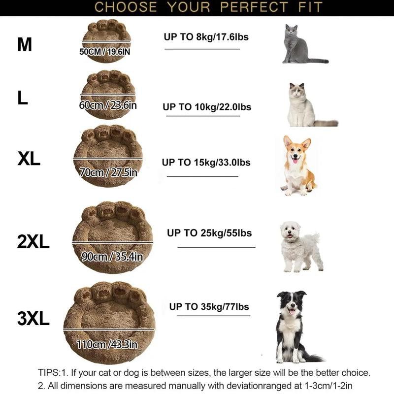 Cat Cartoon Bear Paw Design Pet Bed
