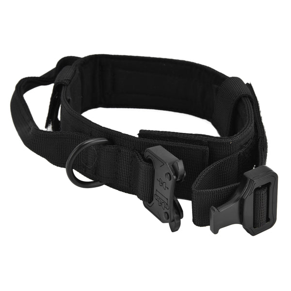 Traction Dog Collar with Buckle Nylon Iron Training Hunting Collar Pet Accessory for OutdoorBlack L