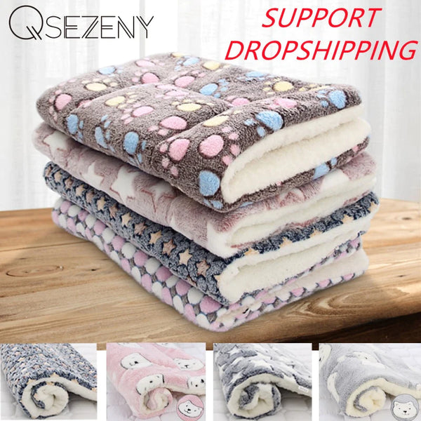 Premium Cozy Flannel Pet Blanket - Thick Fleece Mat for Dogs & Cats - Ultimate Warm Sleeping Cover & Sofa Cushion