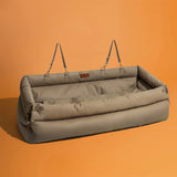 Luxury Faux Leather Pet Booster Car Seat - Comfortable Dog & Cat Travel Bed for Safe Outings
