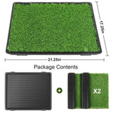 Upgrade Your Pet's Potty Experience: Petlovevibes Reusable Dog Grass Pad with Tray - Includes 2 Replaceable Grass Mats, Quick Absorbent & Washable for Indoor Use, Perfect for Small to Large Dogs (22