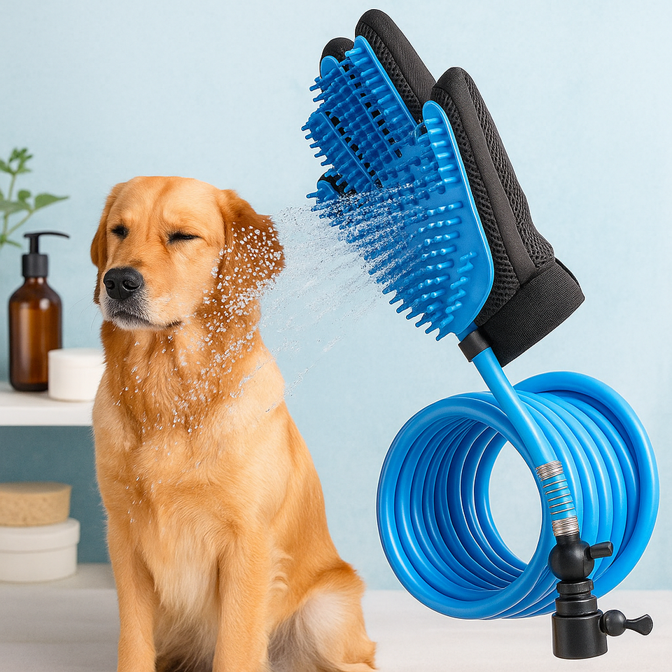 Pet Bath & Massage Glove with Shower Sprayer - My Pet Collective Pet Bath & Massage Glove with Shower Sprayer