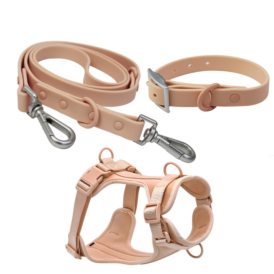 Pet Collar Anti-fouling Bite Dog Harness, Collar Combo Leash Set Waldonex