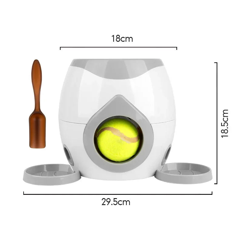 Automatic Tennis Ball Launcher for Dogs - Interactive Training Tool and Snack Reward Dispenser for Enhanced Canine Engagement and Well-being