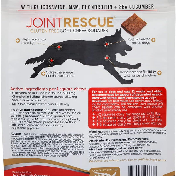 Joint Rescue Beef Flavor Dog Chews - Glucosamine & Chondroitin Joint Supplement, 2-Pack