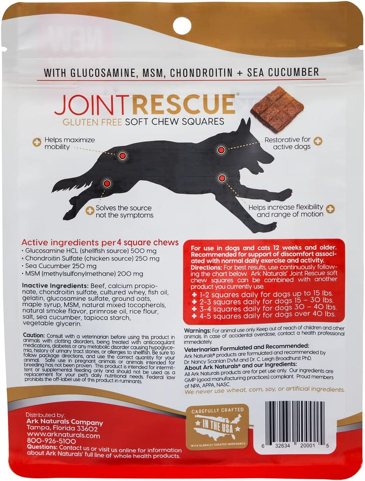 Joint Rescue Beef Flavor Dog Chews - Glucosamine & Chondroitin Joint Supplement, 2-Pack
